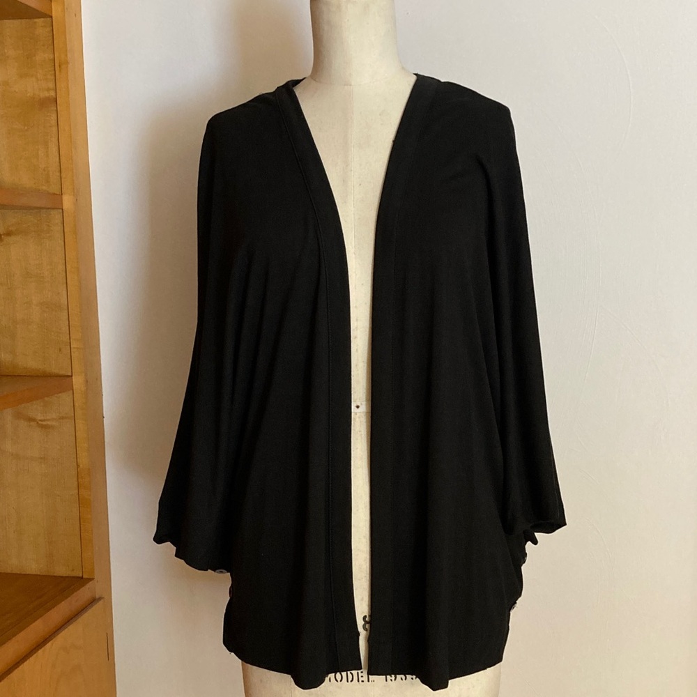 Serena Williams Signature Open Front Cardigan Shrug Layering Button Detail Rayon